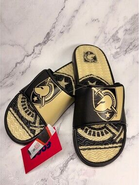 NWT Army Black Knights Slide Sandals Black Gold Size Large (11-12) NCAA